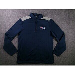 New England Patriots Jacket  Men L Blue Quarter Zip Pullover NFL Team Apparel